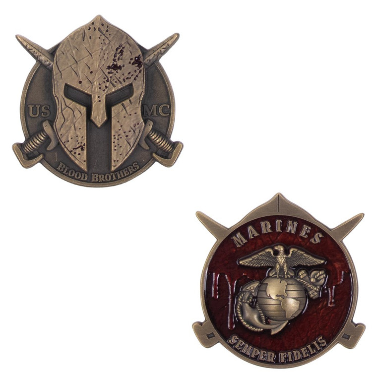 US Marine Corps Spartan Blood Brothers Challenge Coin