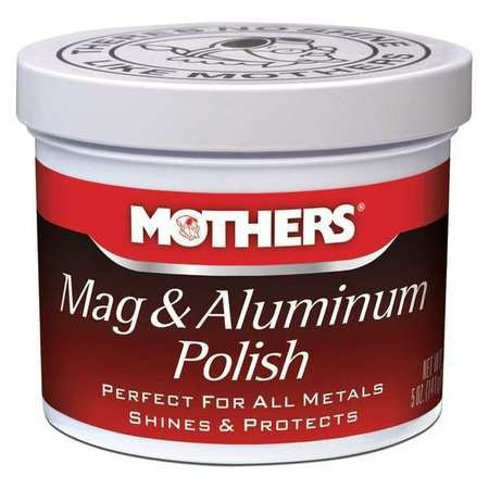 Mothers metal polish paste 5 ounce container for cleaning and restoring aluminum, brass, and stainless steel surfaces