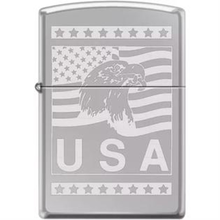 USA Eagle Polish Chrome Zippo Lighter 