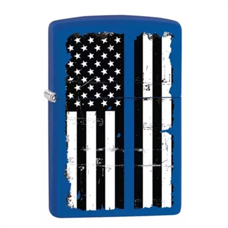 Police Thin Blue Line Royal Blue Matte Zippo Lighter