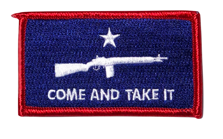 COME AND TAKE IT RIFLE FLAG PATCH W/HOOK & LOOP BACK