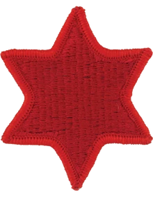 6th Infantry Division Class A full color shoulder sleeve insignia patch for Army uniforms and military collections.
