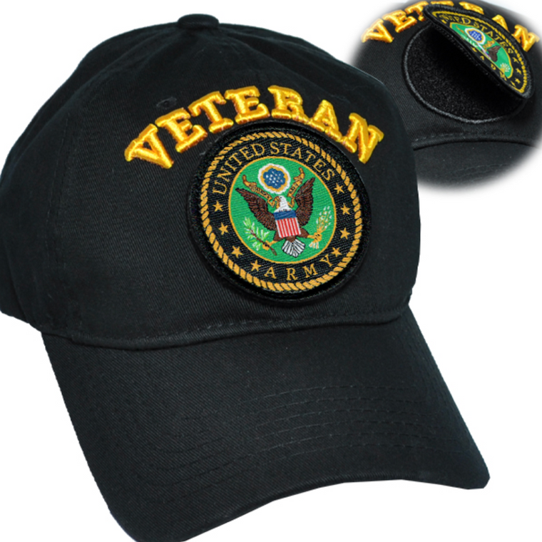 U.S. Army Veteran Cap w/Patch - Black