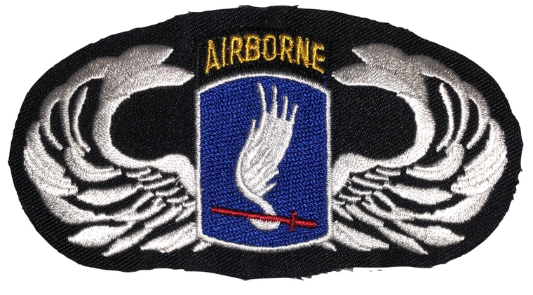 173rd AIRBORNE JUMP WINGS IRON ON PATCH - 4"x2.5"