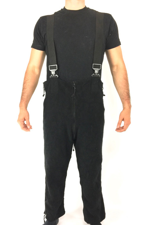 US Issue Polartec® Black Fleece Bib Overalls