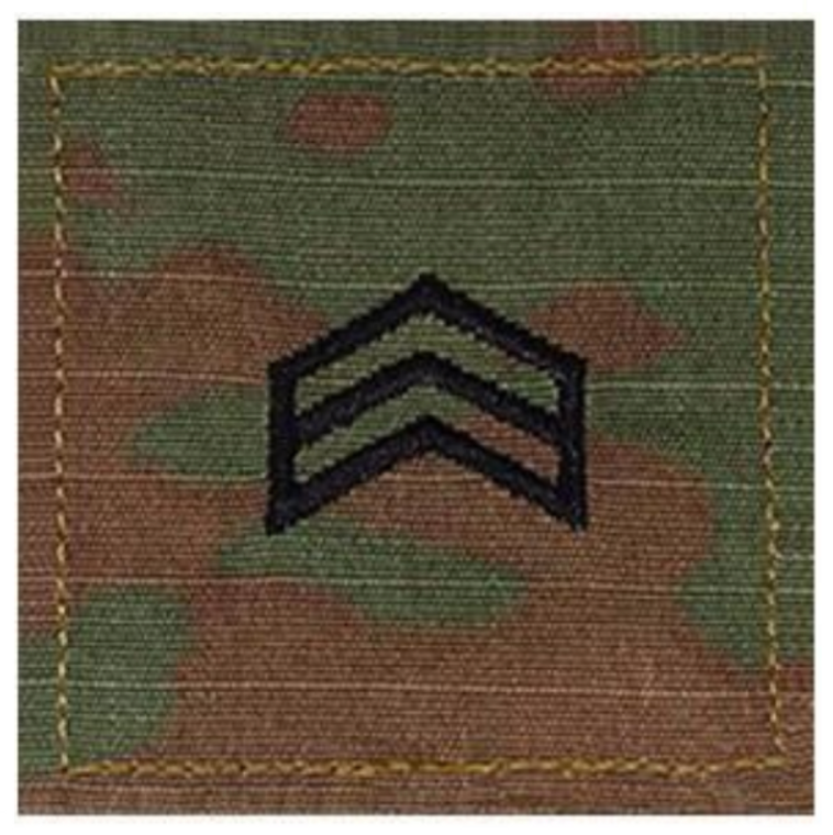 ARMY ROTC OCP RANK W/HOOK CLOSURE : SERGEANT (SGT)