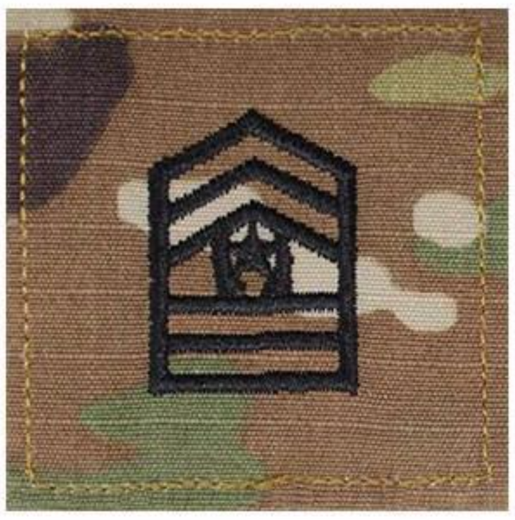 ARMY ROTC OCP RANK W/HOOK CLOSURE : COMMAND SERGEANT MAJOR (CSM)