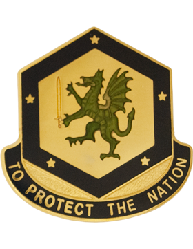 48th chemical brigade unit crest with pin backing and gold finish 