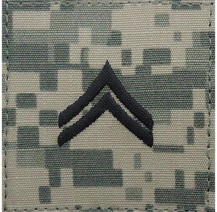 ARMY EMBROIDERED ACU RANK INSIGNIA: CORPORAL
