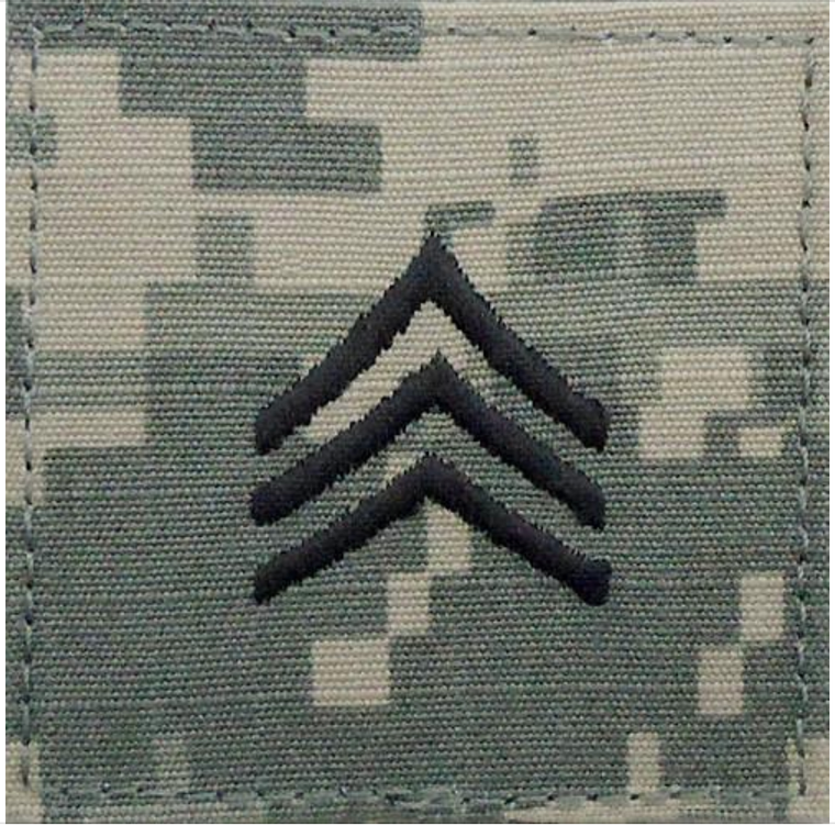 ARMY EMBROIDERED ACU RANK INSIGNIA: SERGEANT