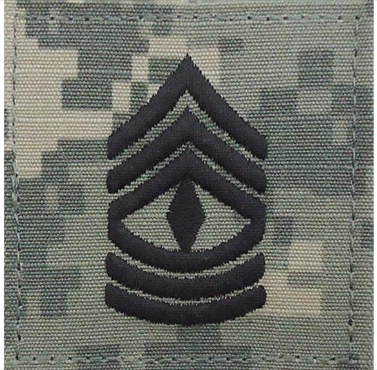 ARMY EMBROIDERED ACU RANK INSIGNIA: FIRST SERGEANT