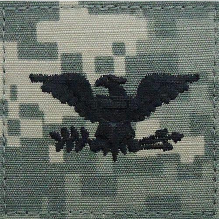ARMY EMBROIDERED ACU RANK INSIGNIA: COLONEL