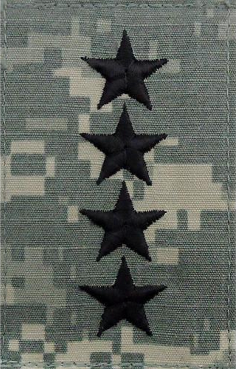 ARMY EMBROIDERED RANK: GENERAL (GEN) - EMBROIDERED ON ACU