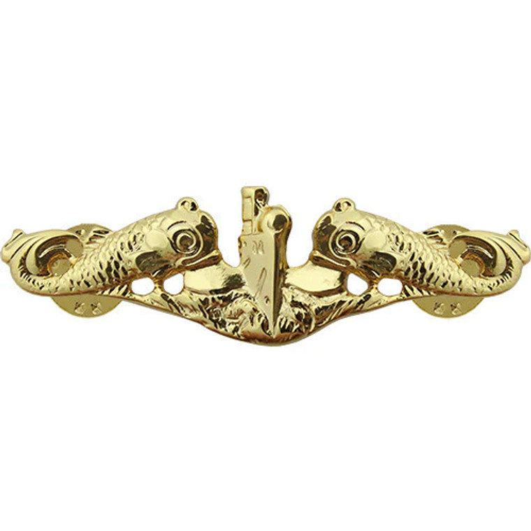 Navy Badge: Submarine Officer (Regulation Size, 24k Gold Plated)