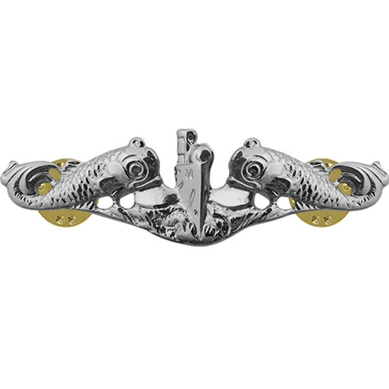 Navy Badge: Submarine Enlisted (Regulation Size, Mirror Finish)