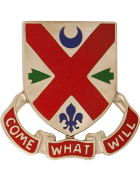 205th Engineer Battalion Army Unit Crest with Come What Will motto