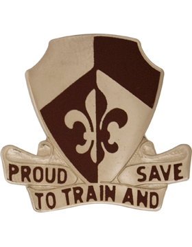 261st Medical Battalion Army Distinctive Unit Insignia featuring Proud To Train And Save motto