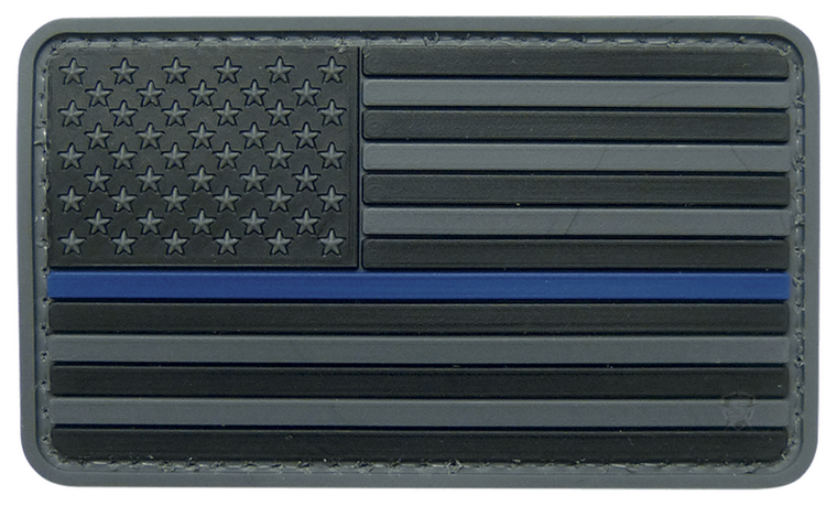 U.S. FLAG BLACK W/BLUE STRIPE MORALE PATCH