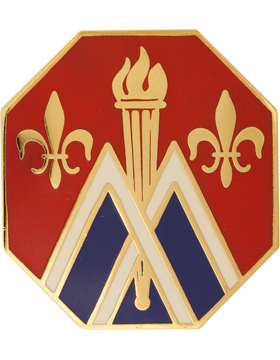 89th sustainment brigade unit crest with gold finish and pin backing