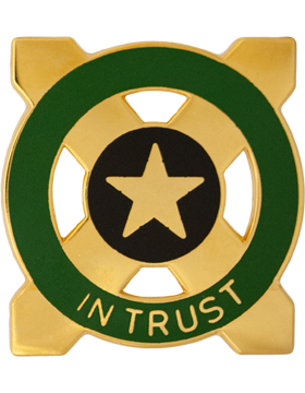 231st military police battalion unit crest with gold finish, "in trust" motto