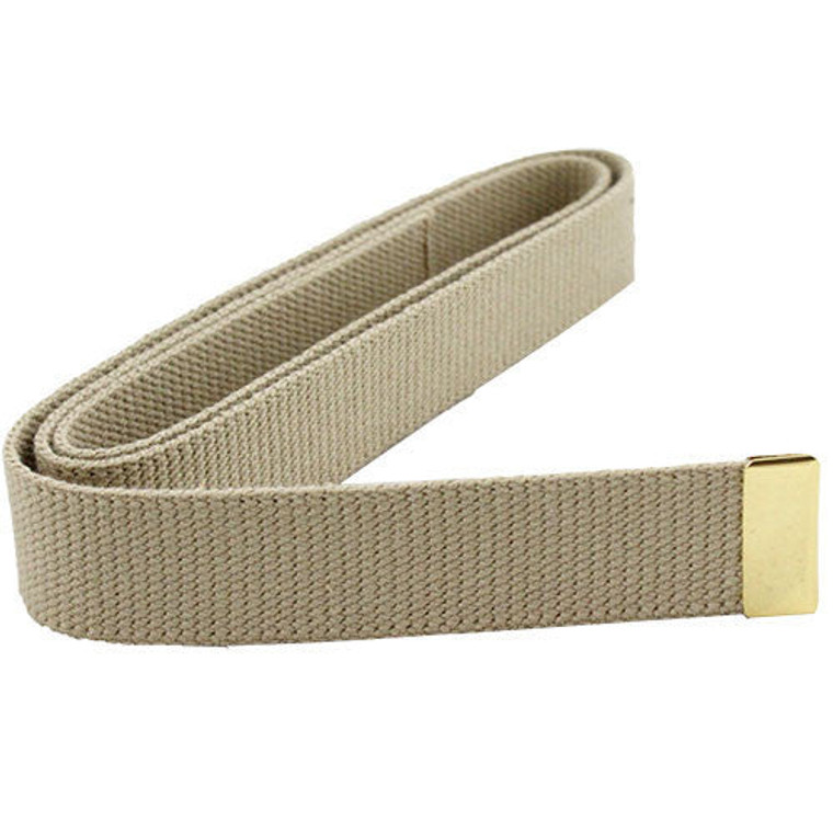 Marine Corps Khaki Cotton Belt With Anodized Tip