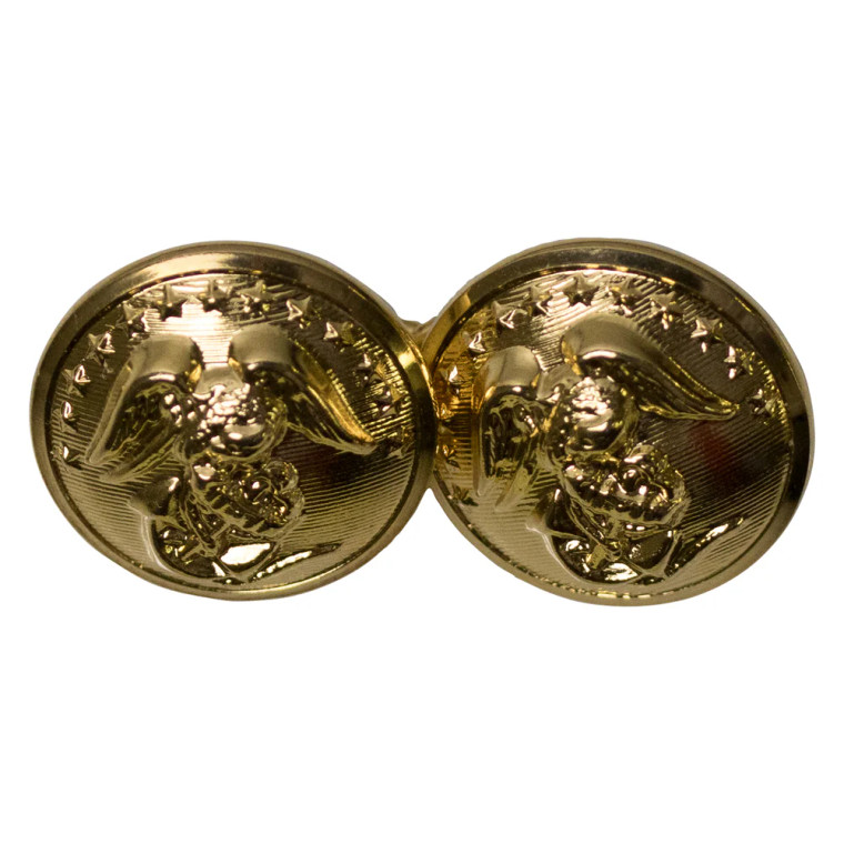 Marine Corps Officer gold plated Eagle Globe and Anchor 27 ligne linked buttons for evening dress jacket made in the USA.