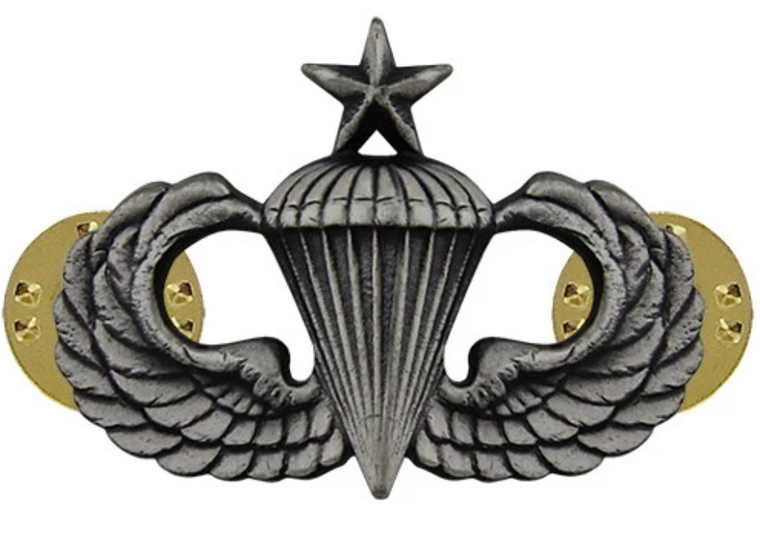 Army Parachutist Badges - Senior (Silver Oxidized)