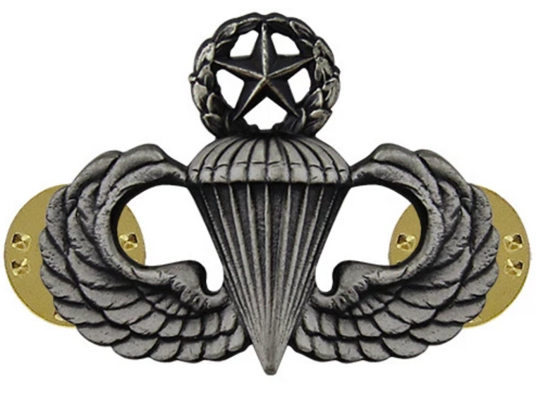 Army Parachutist Badges - Master (Silver Oxidized)