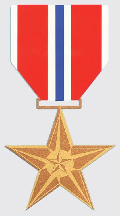 Bronze Star Award Mylar Decal – U.S. Military Heroism Medal Sticker 3.25" x 5.5"