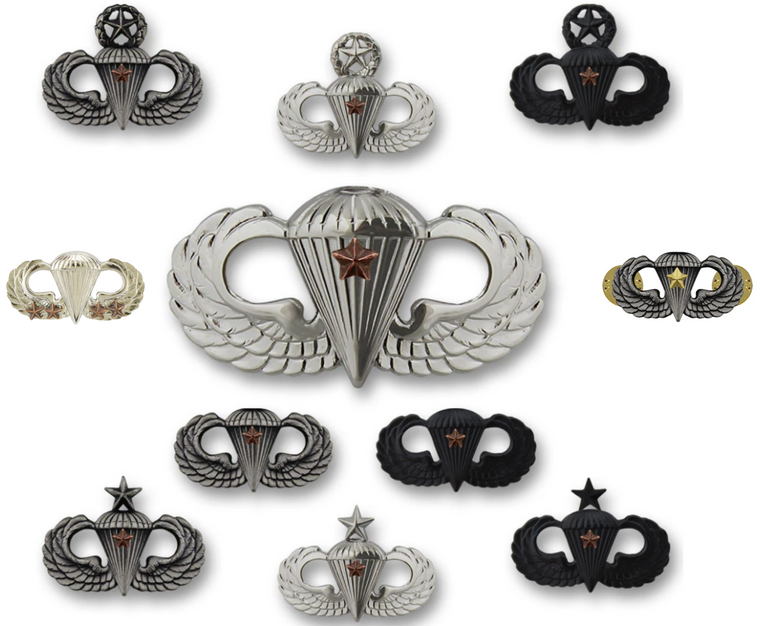 Army Parachutist Badges + Combat Stars (All)