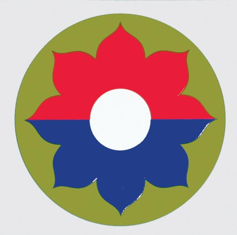 9th Infantry Division CSIB Mylar Decal featuring the official division emblem – 3.5x3.5 inches – Made in USA