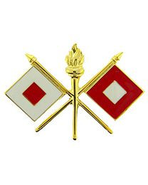 U.S. Army Signal Corps lapel pin branch insignia crossed flags