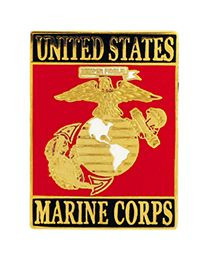 USMC logo rectangle lapel pin eagle globe anchor emblem