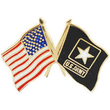 american and U.S. Army star logo crossed flags lapel pin