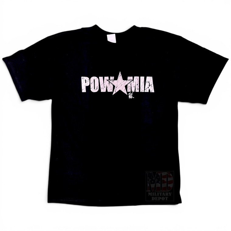 POW/MIA Black Cotton T-Shirt