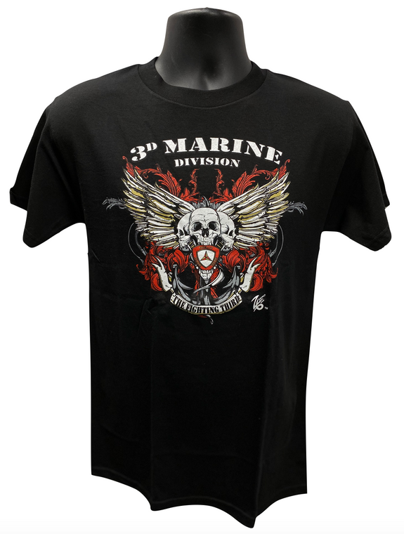 3rd Marine Division "The Fighting Third" Skull  T-Shirt