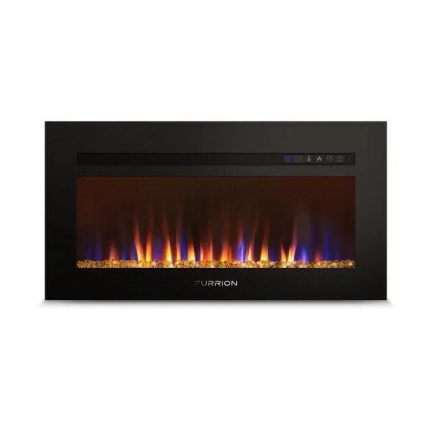 Lippert Components Built-In Electric Fireplace with Crystal Platform - 30 in. Black