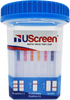UScreen™ 7 Panel Drug Test Cup with Adulterants CLIA Waived Strips Visible