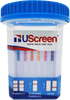 UScreen 11 Panel Drug Test Cup with Adulterants Strips Visible