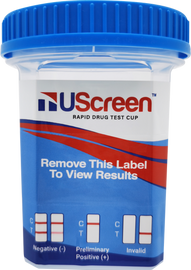 UScreen™ 10 Panel Drug Test Cup with Adulterants, OTC, CLIA Waived, Labeled, 25/Box