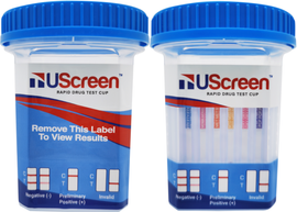 UScreen™ 10 Panel Drug Test Cup with Adulterants, OTC, CLIA Waived, Double
