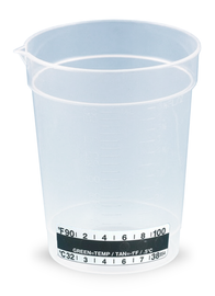 Graduated Collection Beaker 180mL / 190mL with Temperature Strip & Pour Spout