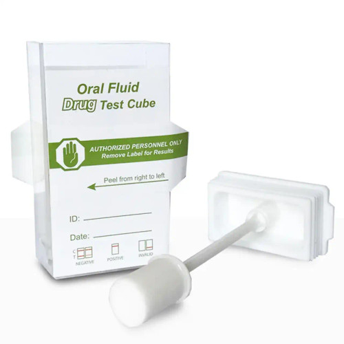 Accurate™ Saliva Cube 12 Panel with Alcohol Oral Saliva Drug Test Flip Top Cube Device with Saturation Indicator, 25/Box, Item # GBDSA-73125F-ALC