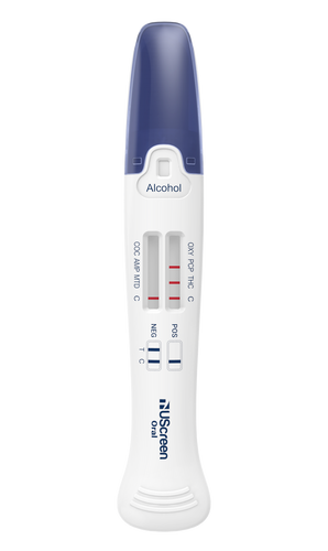 UScreen Oral Plus™ Multi-Drug 12-Panel Saliva/Oral Fluid Flip-Top Click-Cube Test with Alcohol .02% BAC, Saliva Saturation Indicator, 25/Box