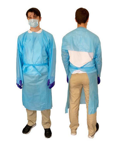 LabAid Fluid Impervious Polypropylene Gown / coverall, Thumb loop, One size fits all,