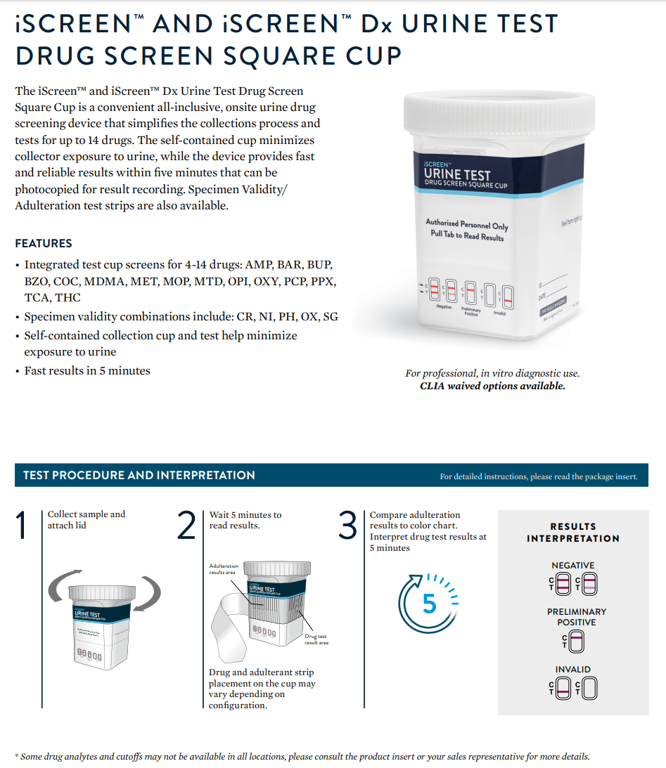 iScreen Drug Test Cup Flyer