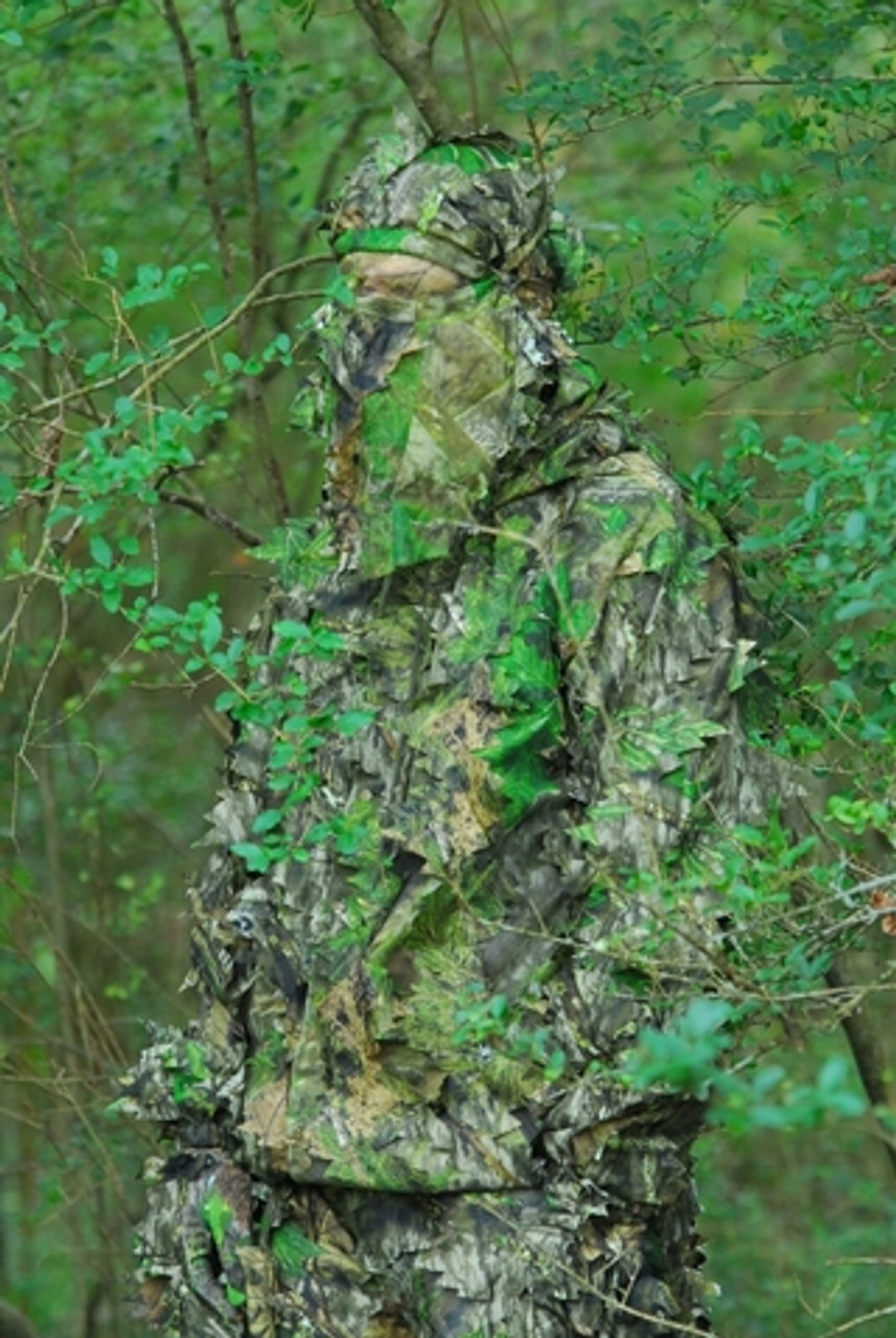 Underbrush Camo Hunting Suit Jacket Hood Pants 3 D Leaves Mossy Oak size  s/m - Pants