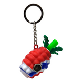 SILICONE PINEAPPLE KEYCHAIN PIPE - ASSORTED COLORS [HP122]