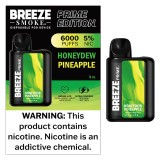 BREEZE PRIME 10ML 6000 PUFF DISPOSABLE - 5CT