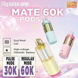 GEEK BAR MATE 60,000 PUFFS DISPOSABLE VAPE (POD ONLY) - DISPLAY OF 5